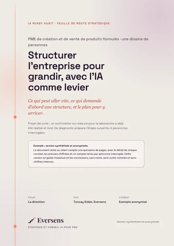 Extrait d'une feuille de route stratégique, anonymisée